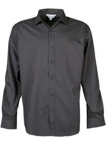 Aussie Pacific Men's Mosman Long Sleeve Shirt 1903l Corporate Wear Aussie Pacific Black XXS